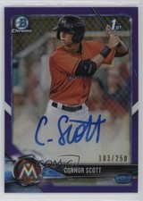 2018 Bowman Draft Chrome Pick Purple Refractor 103/250 Connor Scott Auto hb8