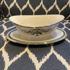 Lenox Fair Lady Gravy Boat with Attached Underplate Porcelain China