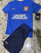 Nike Boys 2 Pc Short Set NWT Size 6 Blue Soccer