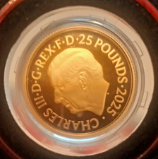 2025UK Britannia 1/4 oz Gold Proof Coin - Pristine condition, sealed in capsule.