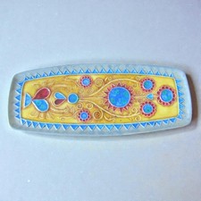 HB Quimper. JC Taburet. Plat en faïence à décor de fleurs