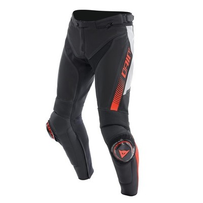 Dainese Super Speed perforierte Motorradhose (Schwarz/Weiß/Neonrot) Gr: 52