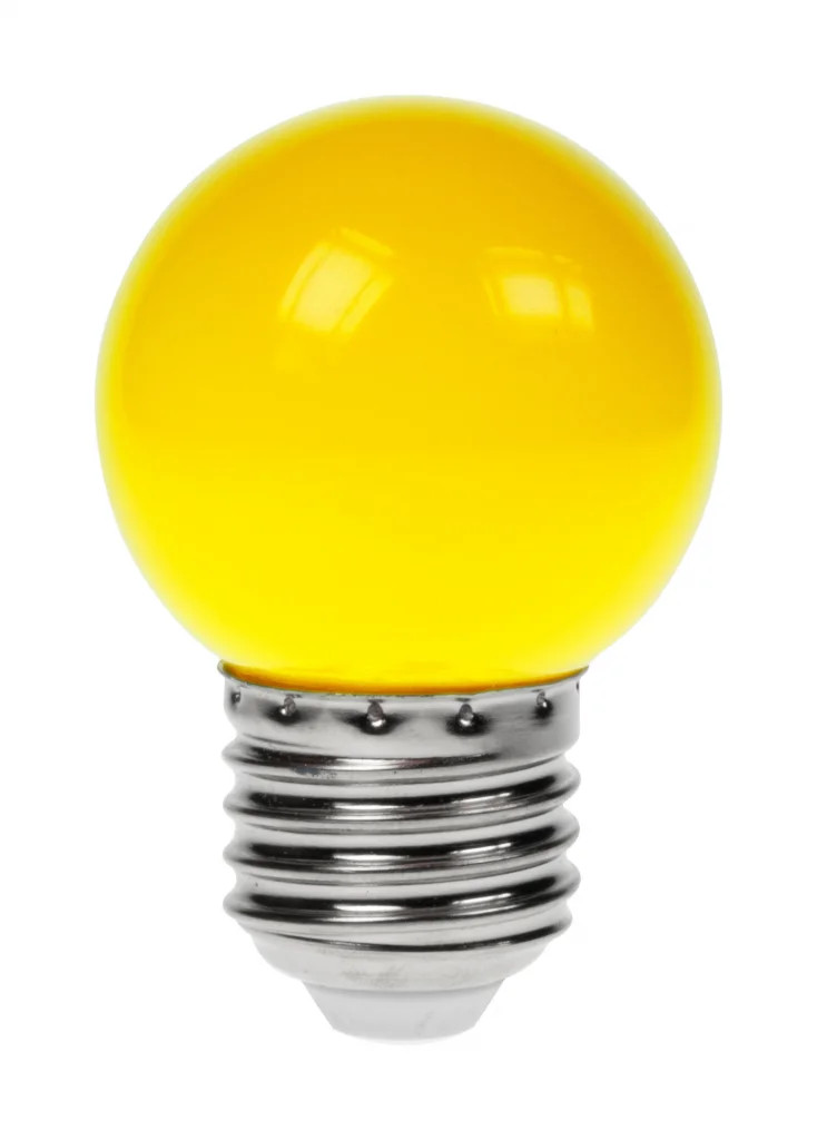 1.5w LED Golf Ball Bulb Bayonet ES E27 Yellow Decorative Festoon Prolite