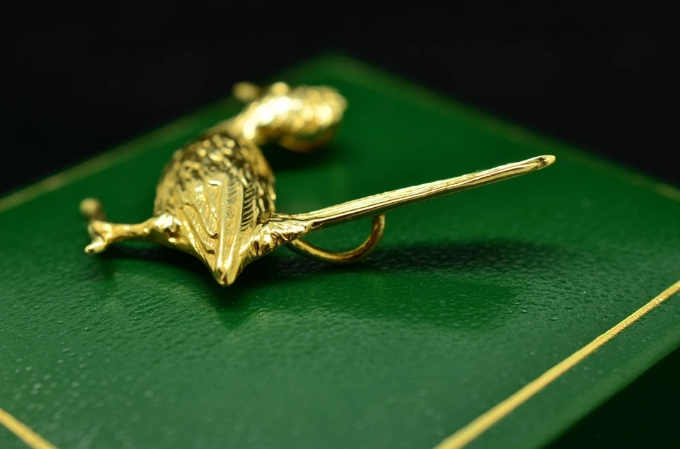 Dije colgante pájaro corredor camino oro amarillo 14K Foto 4 de 4