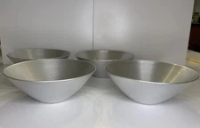 Vintage MIRRO Medallion Aluminum Individual Eating Bowls Set of 4 MCM