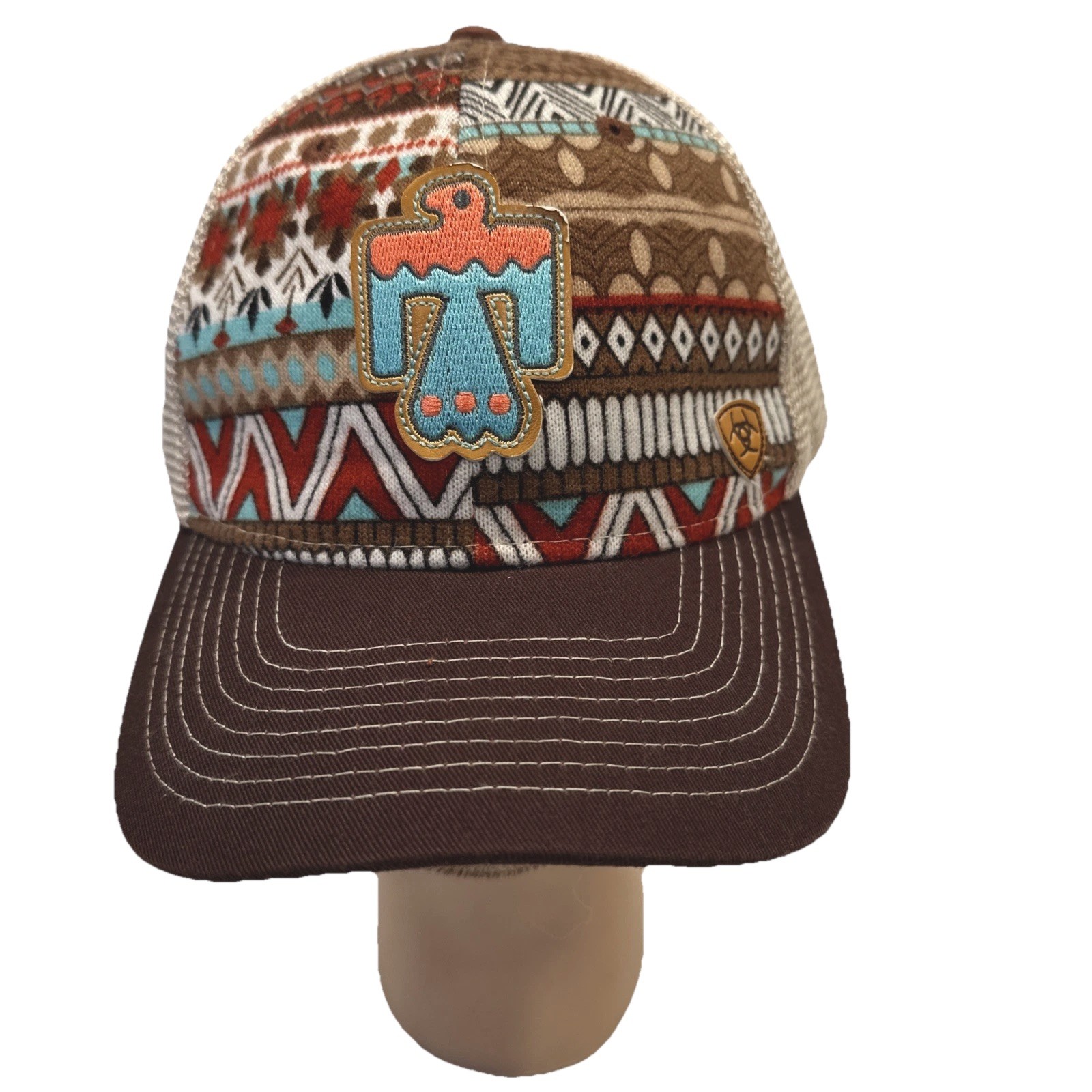 Ariat Thunderbird Patch Trucker Hat Aztec Mesh Sn… - image 1