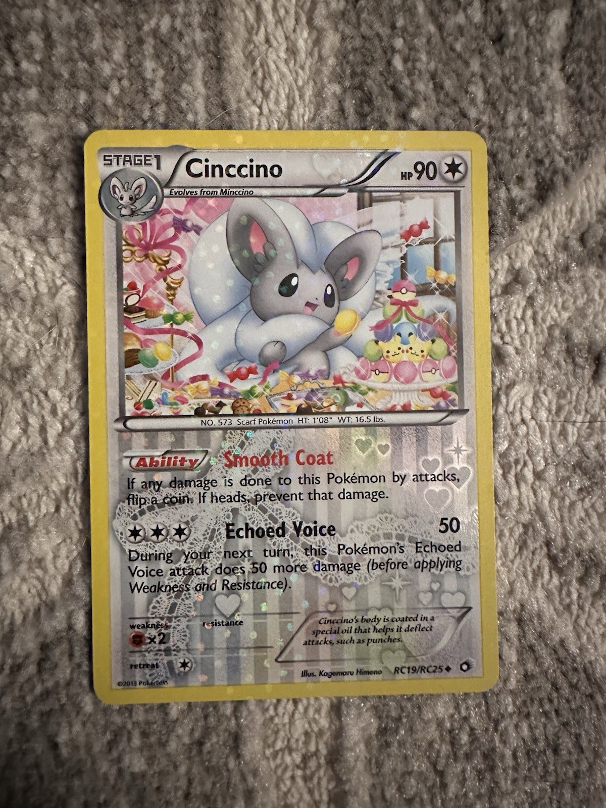Pokemon Cinccino 2013 RC19 Radiant Collection Holo