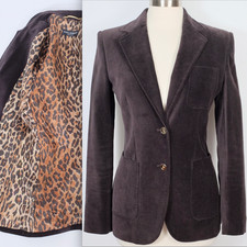 Dolce & Gabbana velvet jacket blazer 42 US 6 brown gold DG buttons