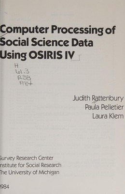 Computerverarbeitung sozialwissenschaftlicher Daten mit OSIRIS IV Paperb