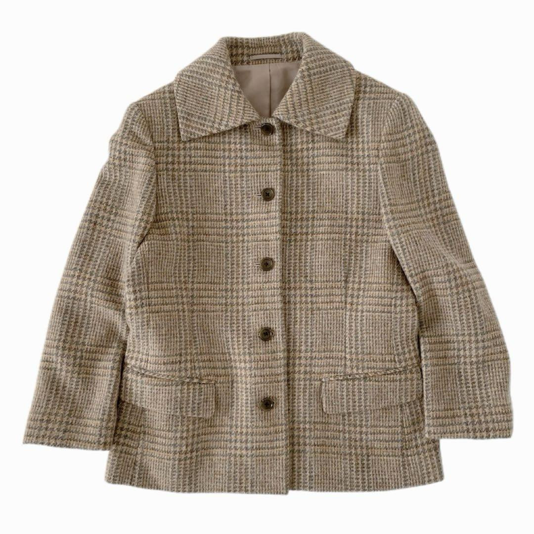 MARGARET HOWELL GLENCHECK WOOL 良品☆マーガレットハウエル MHL 本革