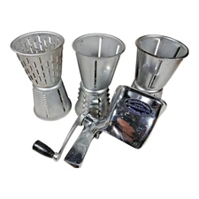 VTG Saladmaster Kitchen-Quip Inc Food Grater With 6 Cone Attachments No Stand
