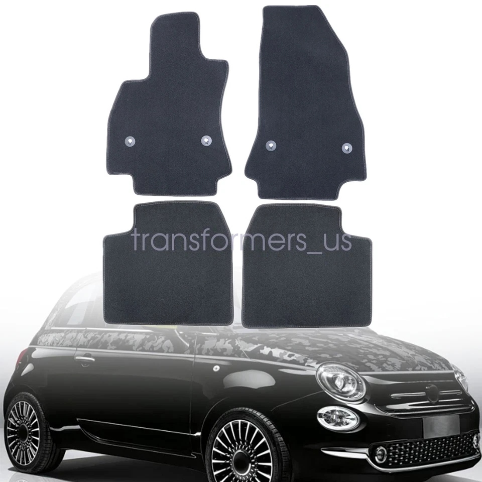 Alfombrillas delanteras y traseras negras para Fiat 500L 2014 2015 2016 2017-2020 nuevas Foto 2 de 4
