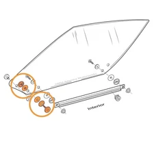 1969-1982 Corvette C3 Side Window Front Mounting Kit With Roller