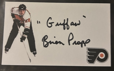 Brian Propp Hand Signed Auto Autograph Index Card Philadelphia Flyers