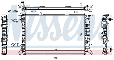 NISSENS 60323 Kühler, Motorkühlung für AUDI