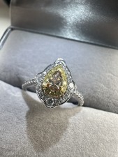 18K white Gold Ring- Multicoloured Diamond- Engagement Ring size N