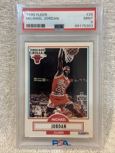BEAUTIFUL 1990 Fleer #26 Michael Jordan Card, PSA 9 MINT!, Chicago Bulls, LOOK!