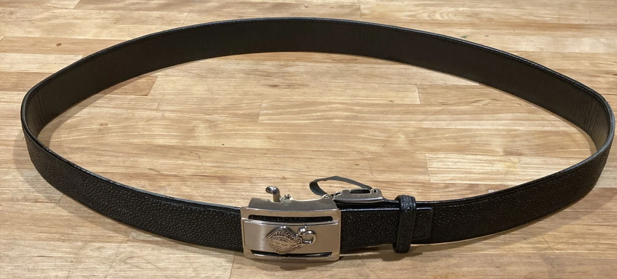 Vintage Genuine Stingray Leather Belt Size 38 w/ .880 Silver Western Buckle Genuine stingray leather belt Black 48 main image 2