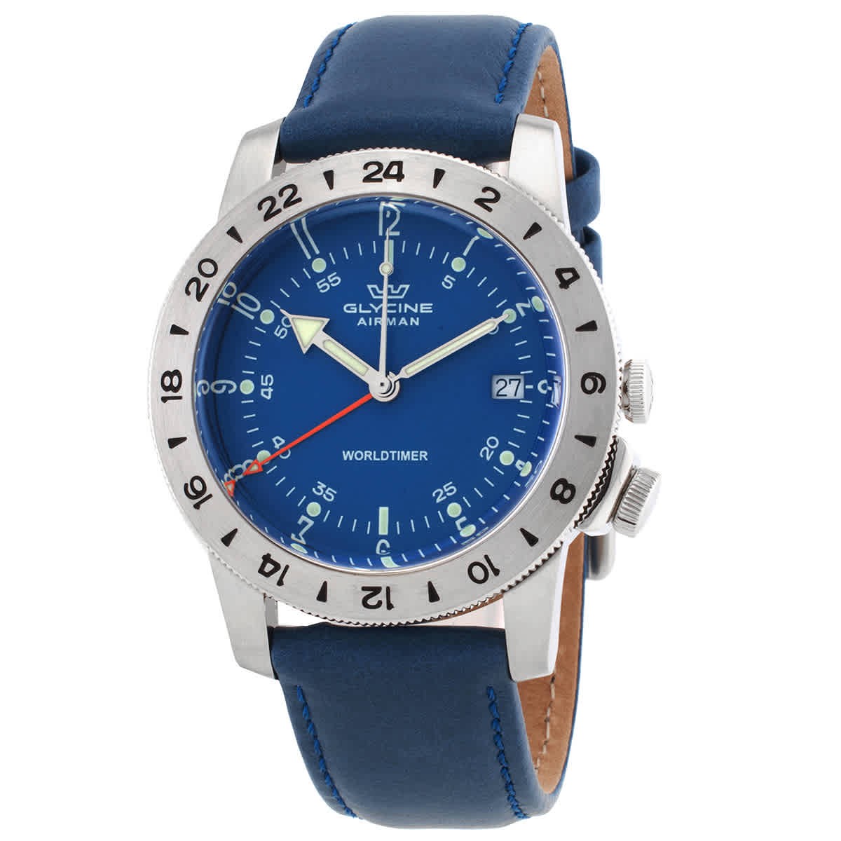 Glycine Airman Vintage GMT Quartz Blue Dial Men's Watch GL1049
