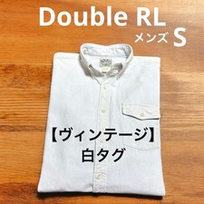 RRL RALPH LAUREN DRESS SHIRT STRIPE MEN COLOR WHITE MATERIAL COTTON SIZE S USED