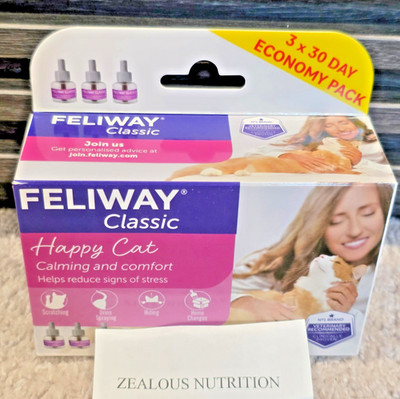 FELIWAY  Classic 3 x 30 Day Cat Calming REFILLS for Pheromone Diffuser [2027]
