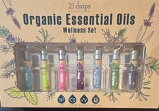 "Organic Wellness Essential Oil Set 7 Oils 21 Drops USA Made"