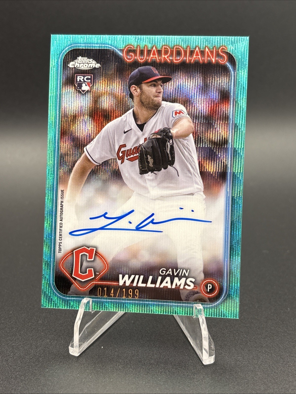 2024 Topps Chrome - Rookie Auto Gavin Williams #RA-GW Aqua Wave Refractor /199