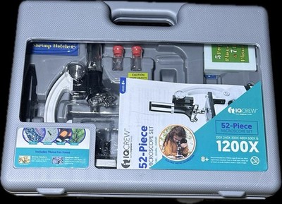 IQ Crew White Durable Metal Framework 52-Piece Microscope Set