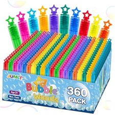Pcs Mini Bubble Wands in 6 Colors, Bulk Party Favors for Kids, Themed 360