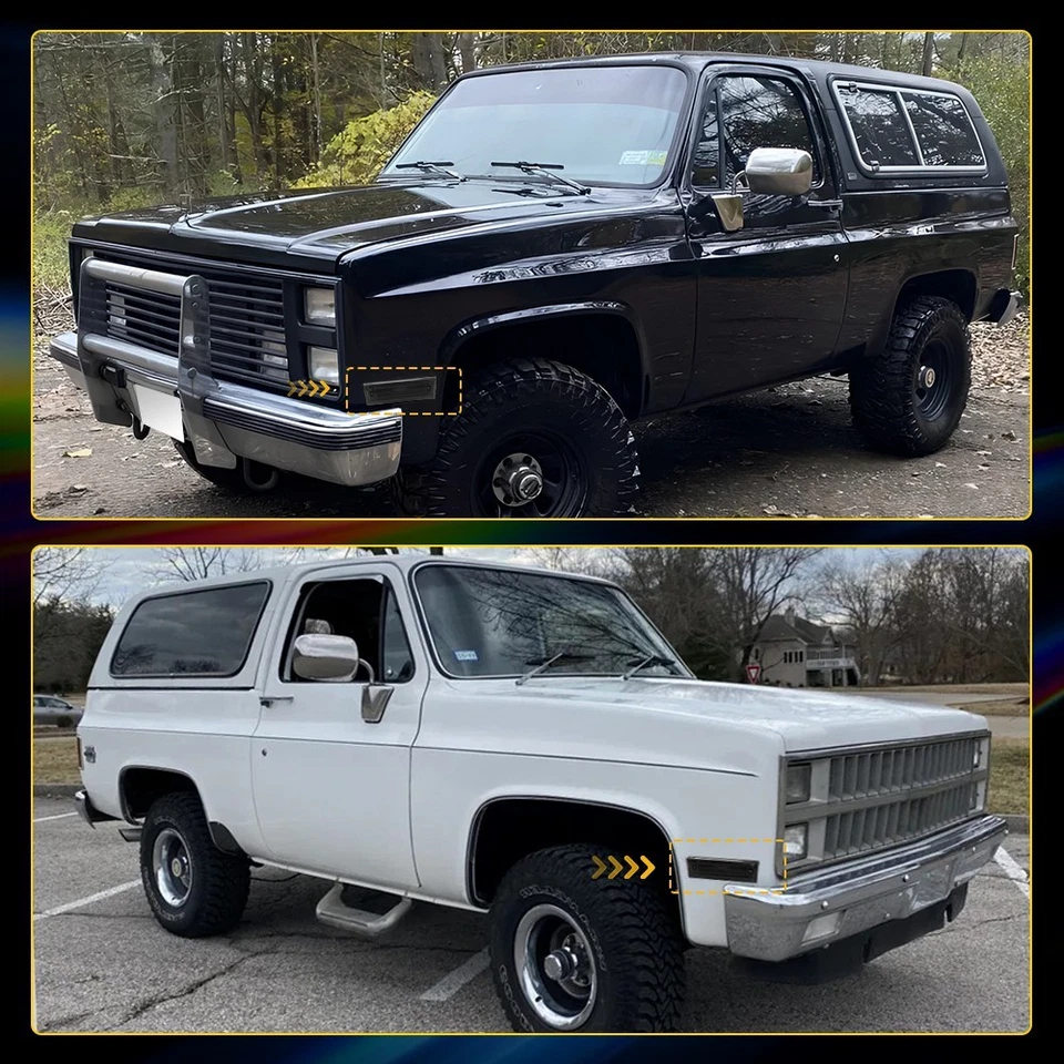 Carcasas de luz marcadoras delanteras ahumadas para Chevrolet Suburban K5 Blazer 1981-91 Foto 3 de 4