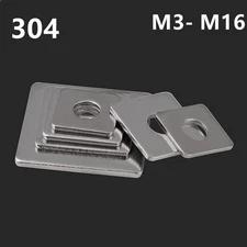 304 Stainless Steel Flat Square Washers Gaskets M3 M4 M5 M6 M8 M10 M12 M14 M16