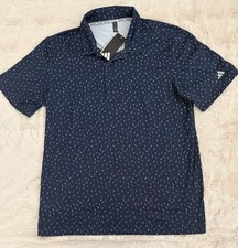 new Adidas Golf men's 65 P/S Ultimate Polo Shirt Navy Blue Feather size L 23