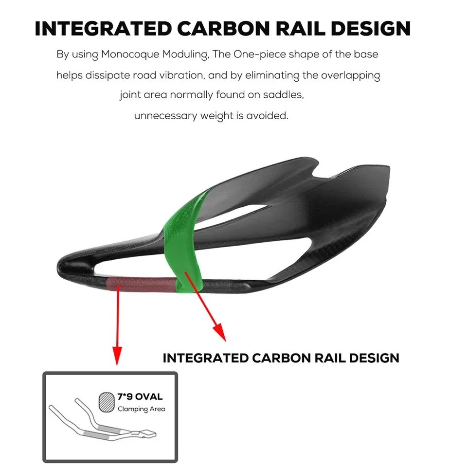 Integration Dual-Track Carbon Bike Saddle MTB Gravel Road Bicycle Racing Saddle - Image 2 of 4