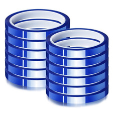 12 Rolls 10mm x33m 108ft Blue Heat Tape High Temperature Heat Resistant Tape...