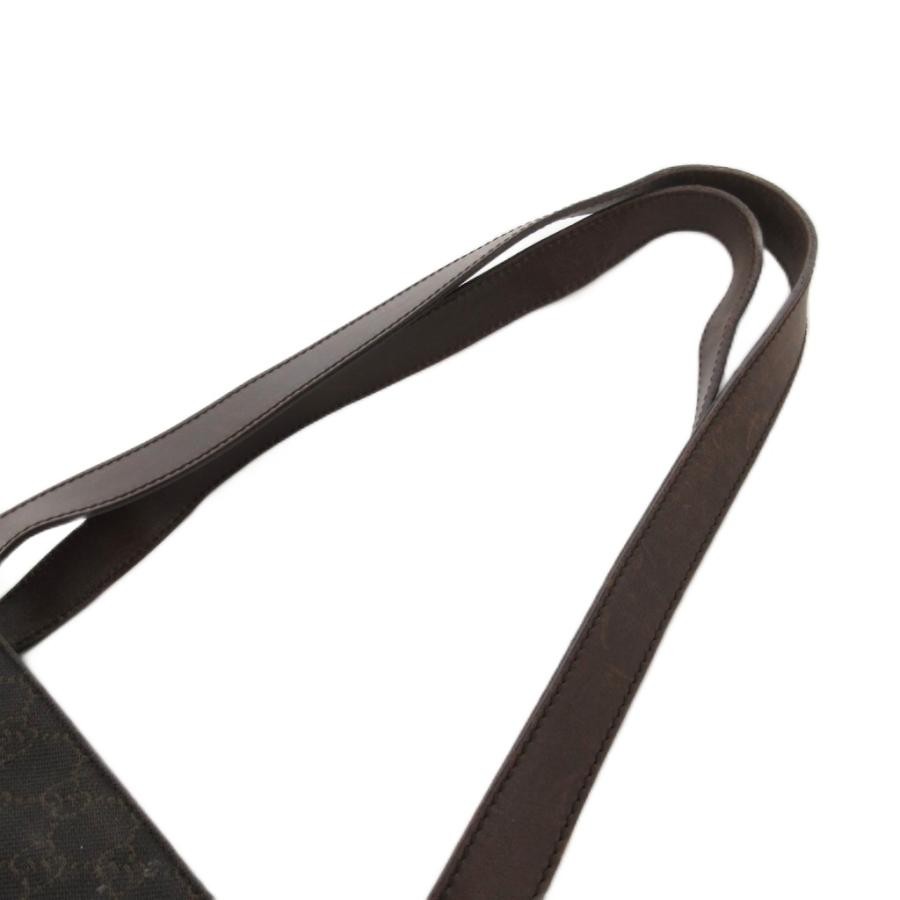 GUCCI Tote Bag GG Canvas with Leather Trim W13 x H12in Dark Brown Women's Auth thumbnail 5