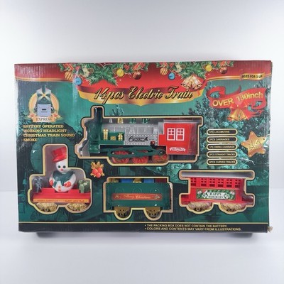 Pre Owned Christmas Electric Train Starter Set Lights Sound Smoke