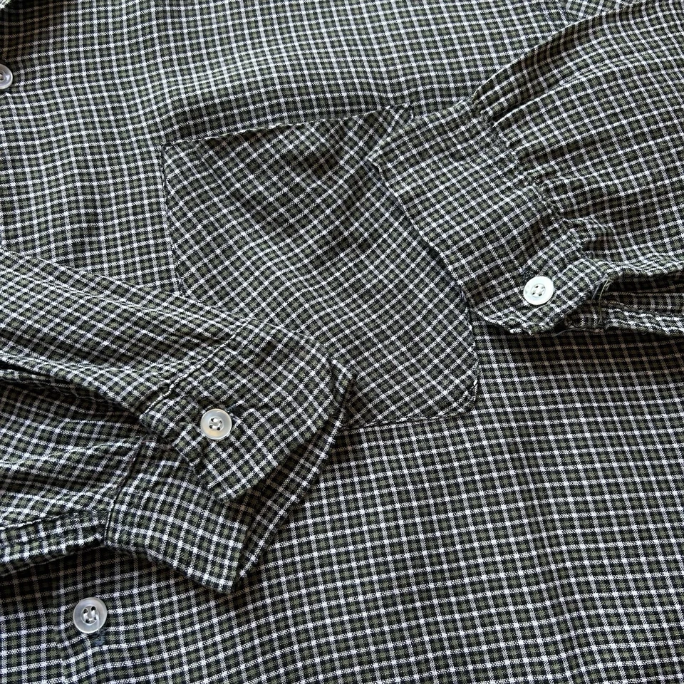Camisa de Colección Años 50 Somerset Rayón Cuello Lazo Talla L - Cuadros Verdes Foto 3 de 4