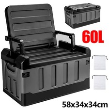 Black Heavy Duty Collapsible Car Boot Foldable Organiser Tidy 2-in-1 Storage Box