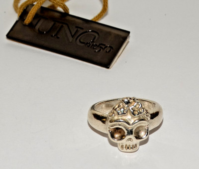 Uno De 50 Calavera Bold Skull Ring - White - Rings Size US 5.5 ANIO696MTLOOO12