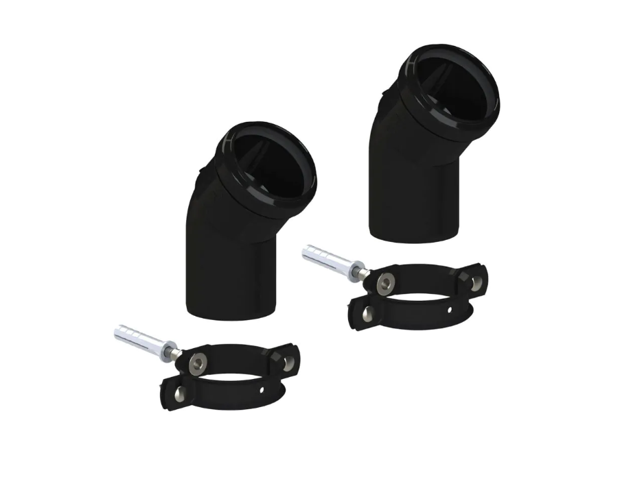 Vaillant 0010039358 45 Degree Elbow (Black) 2 PACK NEW