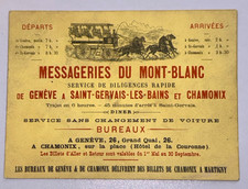 RARE LATE 1880s MESSAGERIES DU MONT-BLAC STAGECOACH ADVERTISEMENT