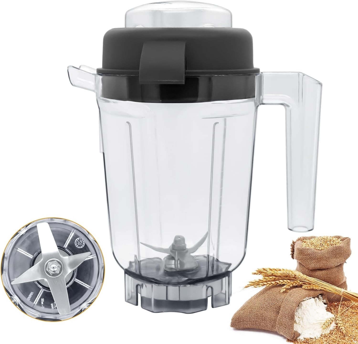 32 oz Dry Grains Container Compatible with vitamix,32 oz Dry Blade Container ...