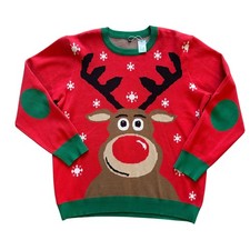 Holiday Reindeer Sweater Women's Sz 2XL XXL Red Green Christmas Ugly Party