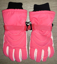 girls WINTER GLOVES ALL IN MOTION size 8-16 PINK BLACK ADJUSTABLE CUFFS NICE