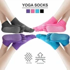 Yoga Socks Non Slip Pilates Massage 5 Toe Socks with Grip Exercise Gym 4 Colours