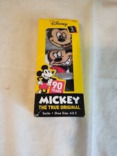 DISNEY 3PK MICKEY MOUSE CHARACTER SOCK 90TH ANNIVERSARY YOUTH SHOE SZ 4-8.5