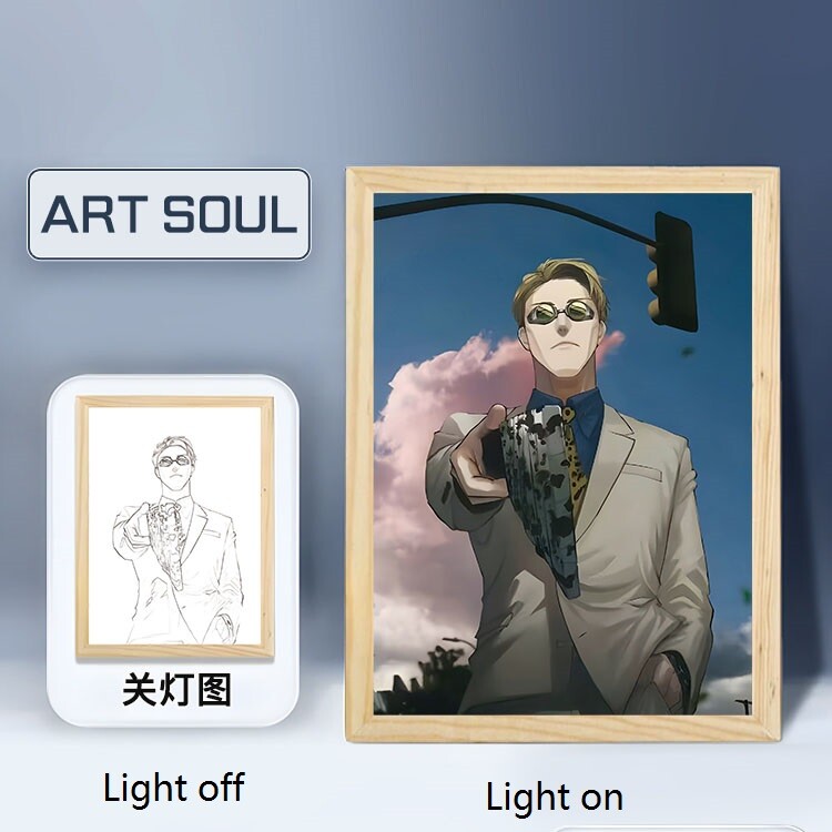 Jujutsu Kaisen Nanami Kento Decorative Picture with Led Frame Art