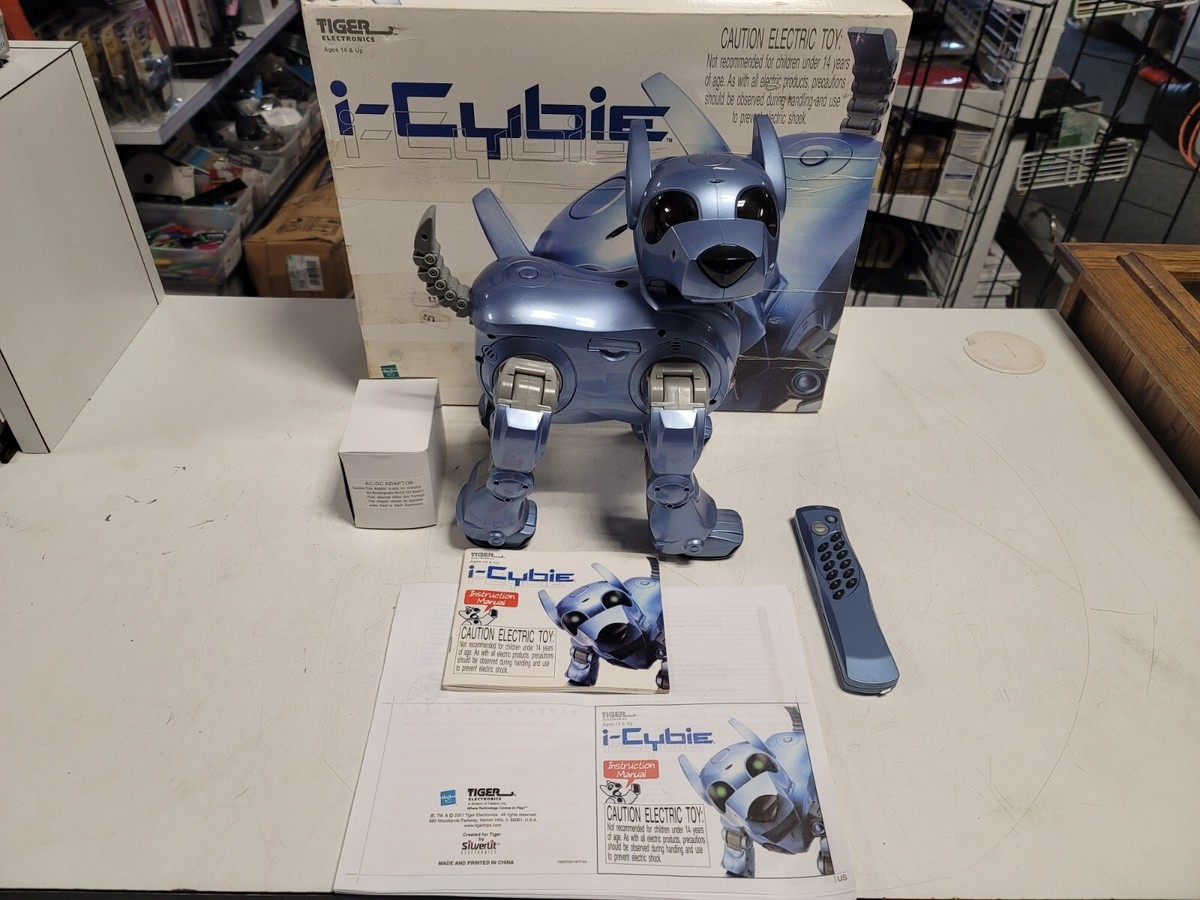 Robot Chien I-Cybie Bleu, Tiger Hasbro, Vintage 2001, Fonctionnel, Occasion