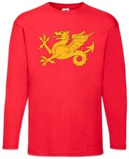 Shire Flag Long Sleeve T-Shirt Great Britain Coat of Arms Crest Dragon England