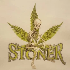 STONER SKELETON SKULL  POT WEED MARIJUANA LEAF MARY JANE  SHIRT #MJ-8